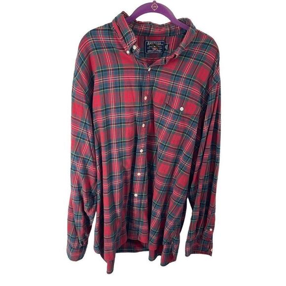 American Living mens Plaid Button Down Long-sleeve Shirt Size XXL - Picture 3 of 9